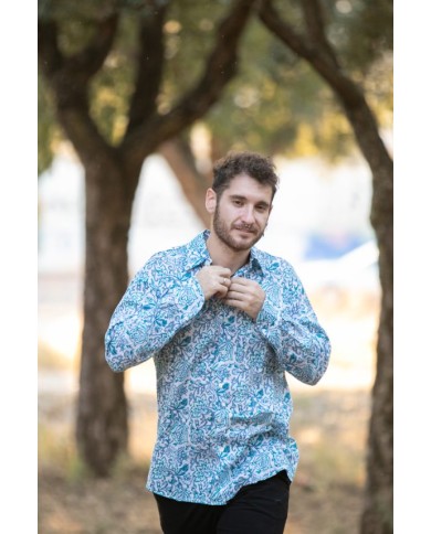 Camisa Unisex natura Flor Azul Camisa Unisex natura Flor Azul