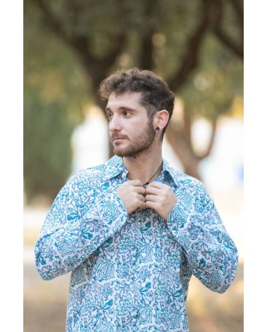 Camisa Unisex natura Flor Azul Camisa Unisex natura Flor Azul