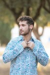 Camisa Unisex natura Flor Azul