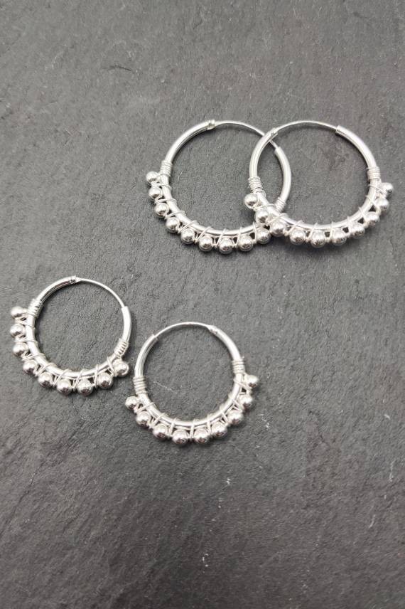 Aros Plata Bolitas Engarzadas Metheny Aros Plata Bolitas Engarzadas Metheny