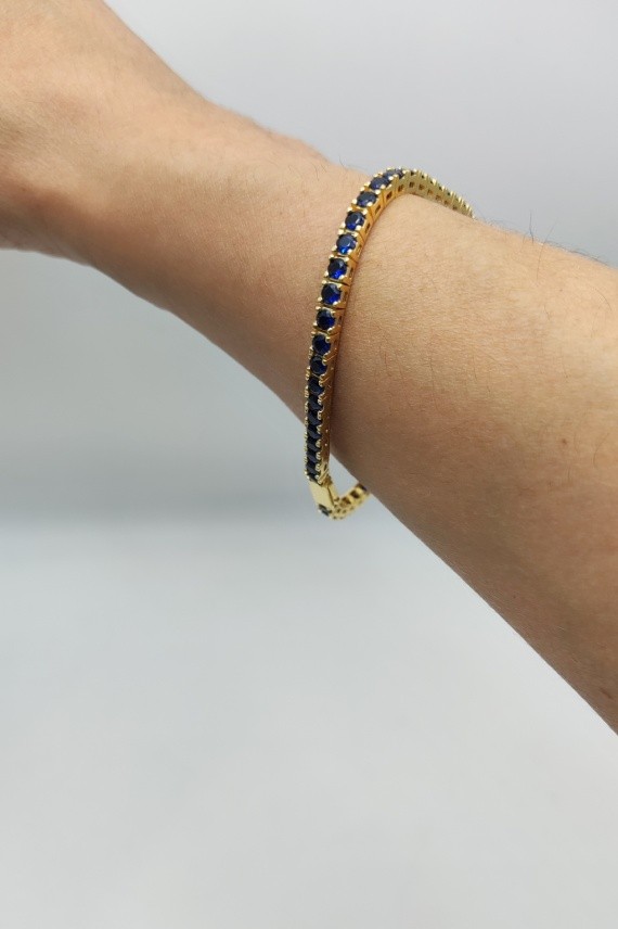 Pulsera dorada Cincuenta lapislázulis