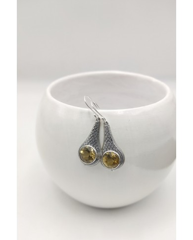 Pendientes plata Citrino Llergo