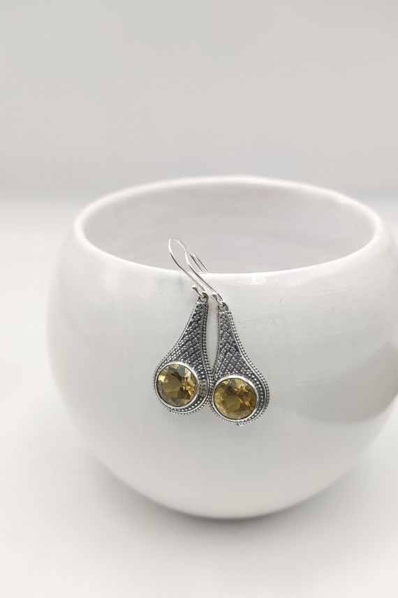 Pendientes plata Citrino Llergo