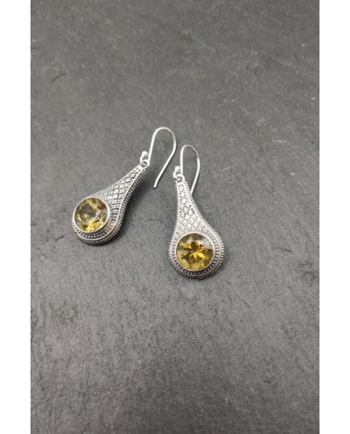 Pendientes plata Citrino Llergo