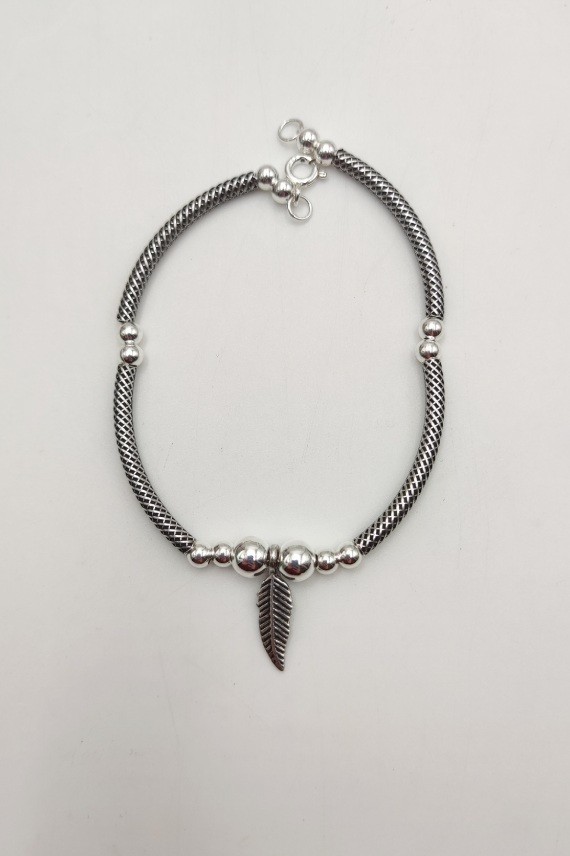 Pulsera Plata pluma Bali