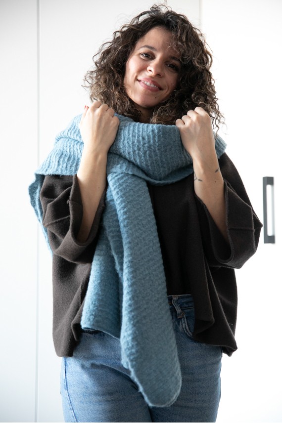 Bufanda Normandía lisa azul