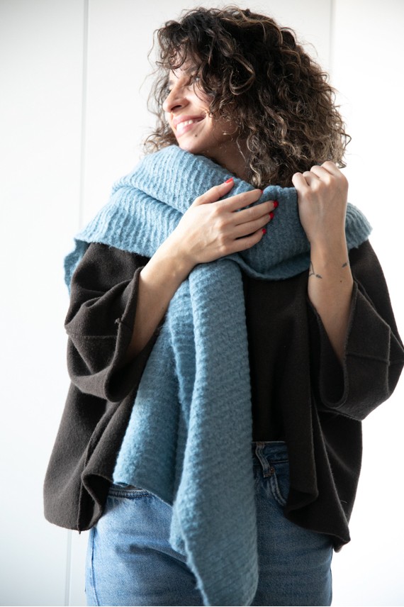 Bufanda Normandía lisa azul