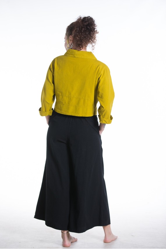 Pantalón Ancho Algodón Palazzo negro