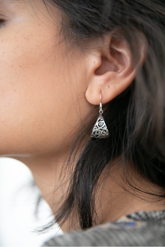 Pendientes plata floral calados Pendientes plata floral calados