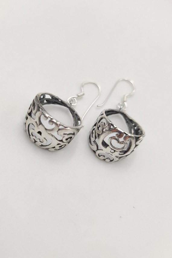 Pendientes plata floral calados Pendientes plata floral calados