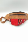 Riñonera de Piel con Kilim Vintage Natural
