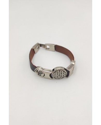 Pulsera cuero Triskel y nudo celta