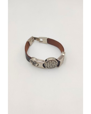 Pulsera cuero Triskel y nudo celta