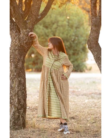 Vestido Camisero Oversize Botones Kaki Vestido Camisero Oversize Botones Kaki