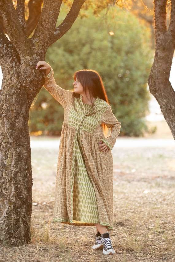 Vestido Camisero Oversize Botones Kaki