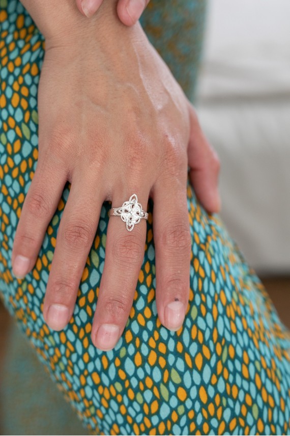 Anillo plata Nudo de brujas