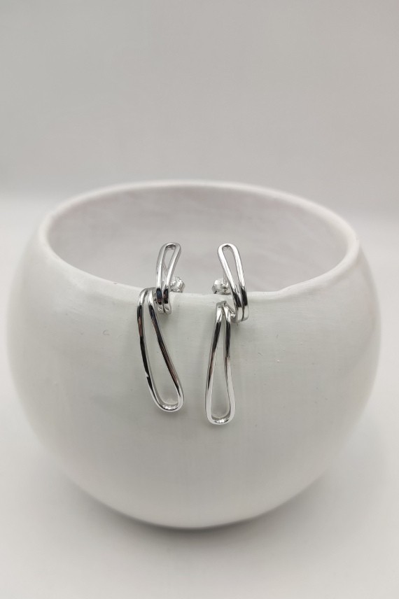 Pendientes plata Nudo imperdible