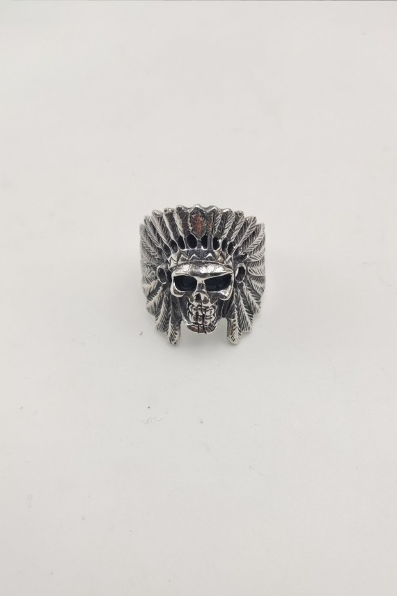 Anillo plata Cráneo Indio