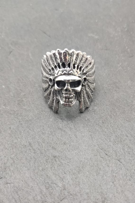 Anillo plata Cráneo Indio