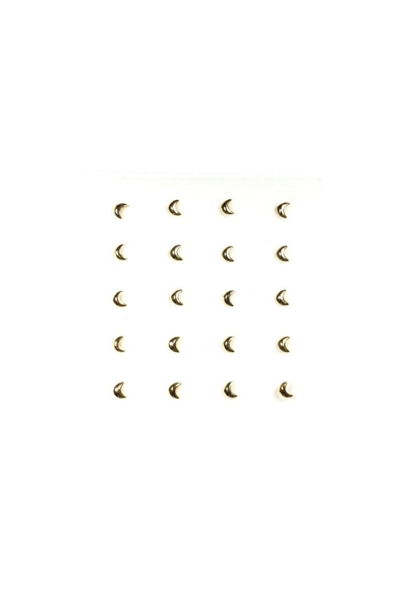 Pendiente Piercing Luna Plata Bañada en Oro