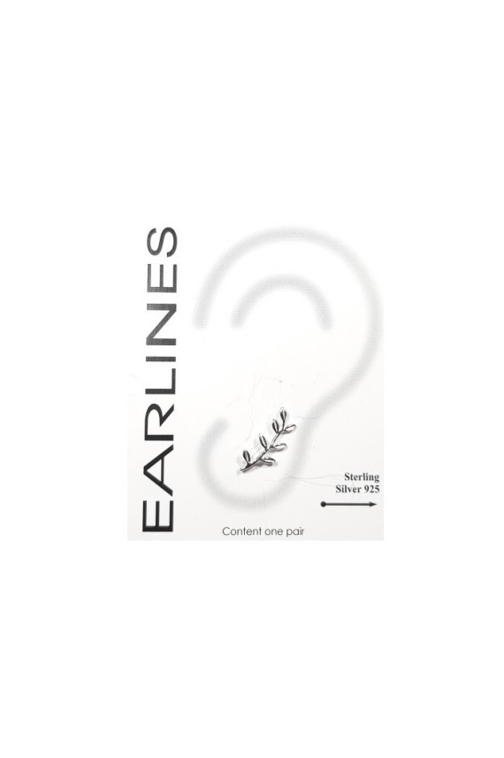 Pendiente trepador plata Hojas Pendiente trepador plata Hojas