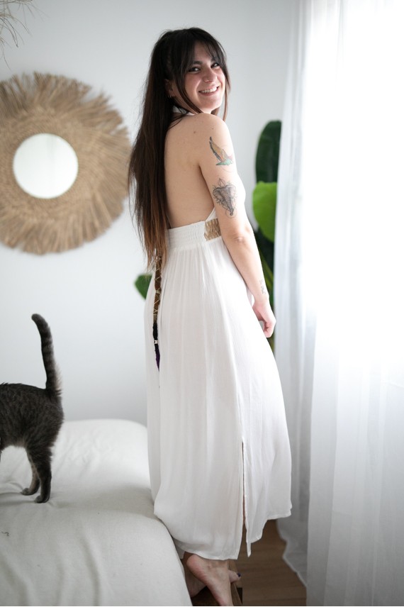 Vestido Largo Bambula Natura Cáñamo Vestido Largo Bambula Natura Cáñamo