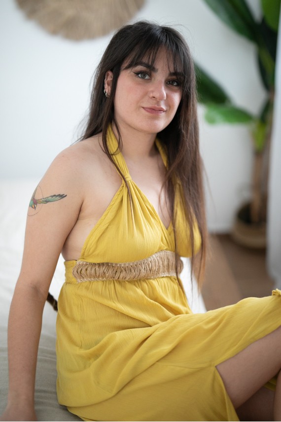 Vestido Largo Bambula Natura Cáñamo Vestido Largo Bambula Natura Cáñamo