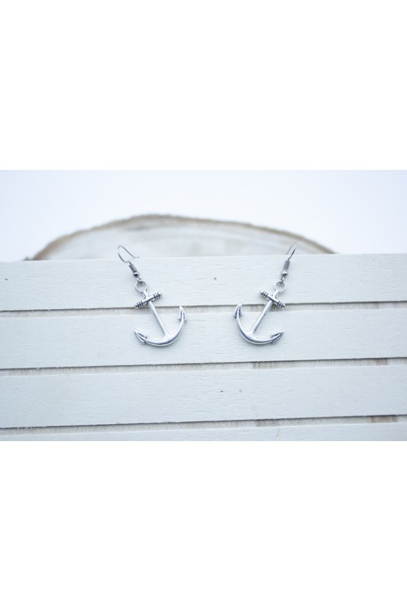 Pendientes Ancla Zamak Plateado Biên Hòa