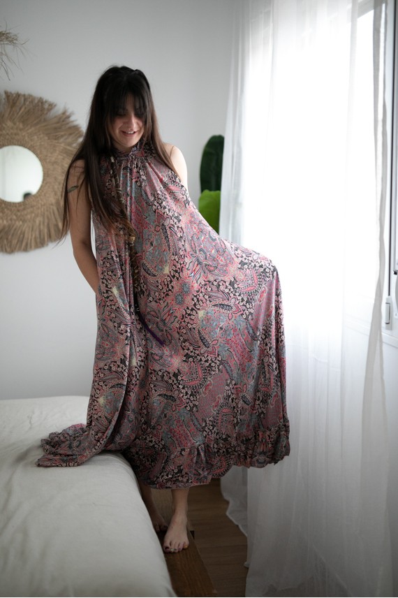 Vestido Largo halter afrodita seda