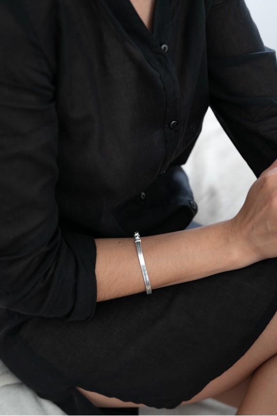 Pulsera Ancha lisa Plata Ramara