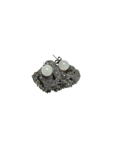 Pendientes Plata India Bola Fluorita Verde