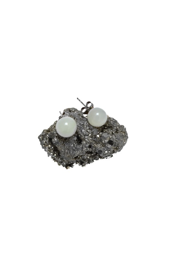 Pendientes Plata India Bola Fluorita Verde