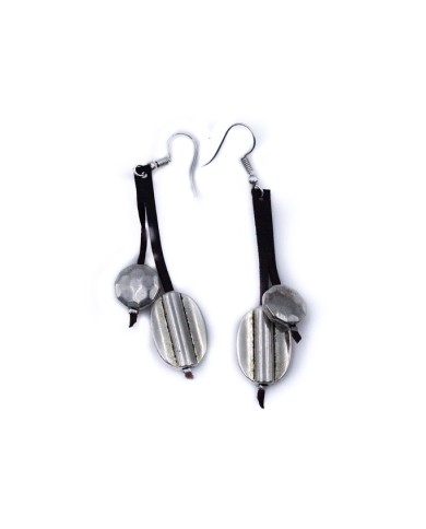 Pendientes Cuero y Zamak Bruselas