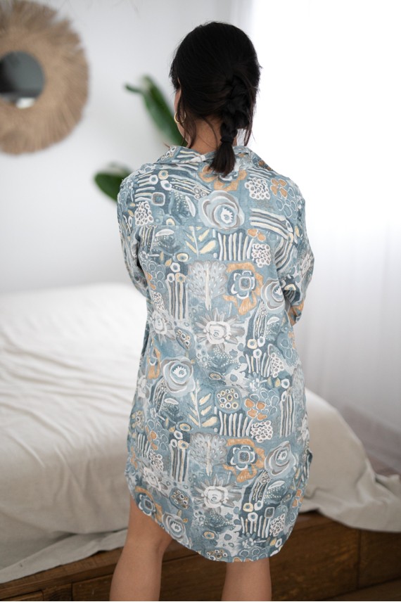 Vestido camisero corto Elisabeth Azul