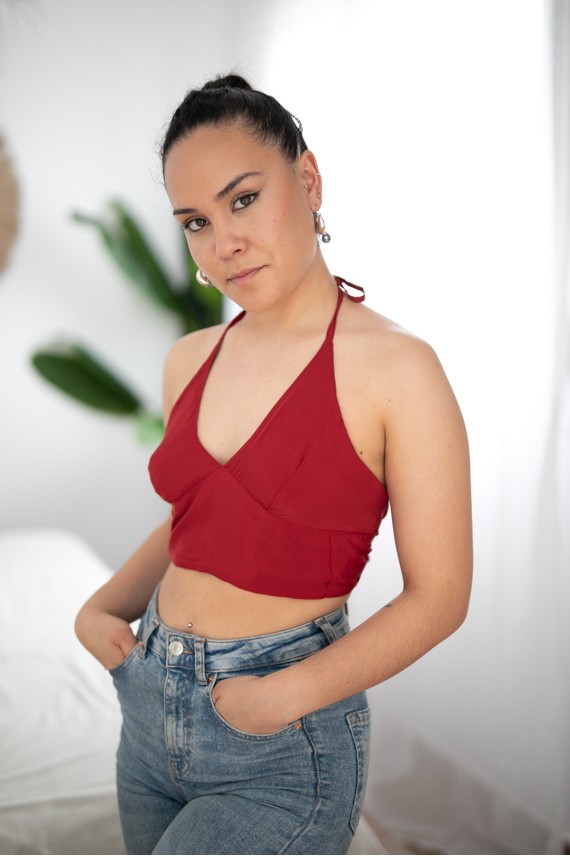 Top Seda Liso Eskorzo Top Seda Liso Eskorzo