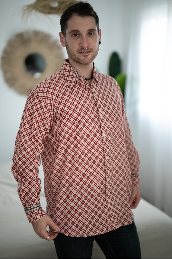 Camisa Manga Larga Block Cotton Padmé Burdeos Camisa Manga Larga Block Cotton Padmé Burdeos