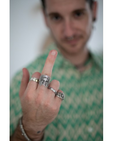 Anillo plata Cráneo Indio