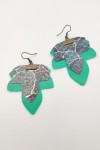 Pendientes Cuero Tricolor Hoja Megechi