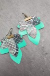 Pendientes Cuero Tricolor Hoja Megechi