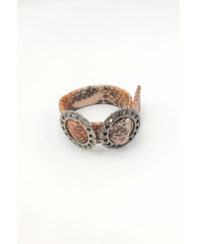 Pulsera piel Serpiente naranja