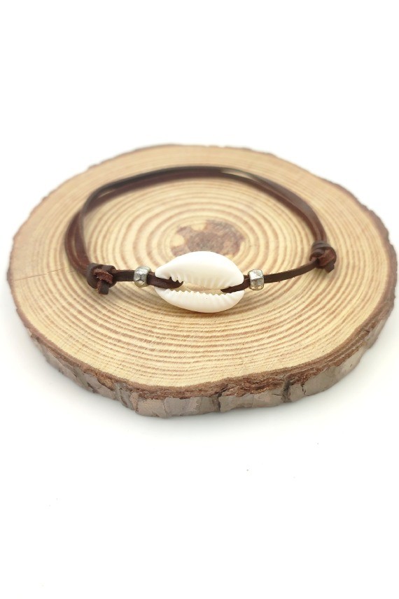 Pulsera y tobillera Cauri cuero Downs Pulsera y tobillera Cauri cuero Downs
