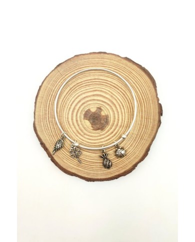 Pulsera Aro Plata Abalorios