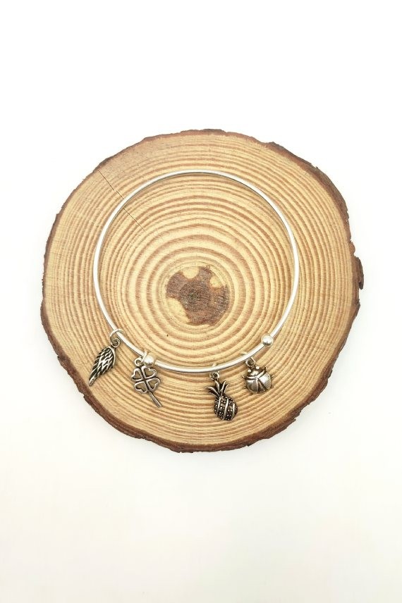 Pulsera Aro Plata Abalorios