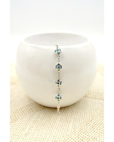 Pulsera Plata Ojos Turcos