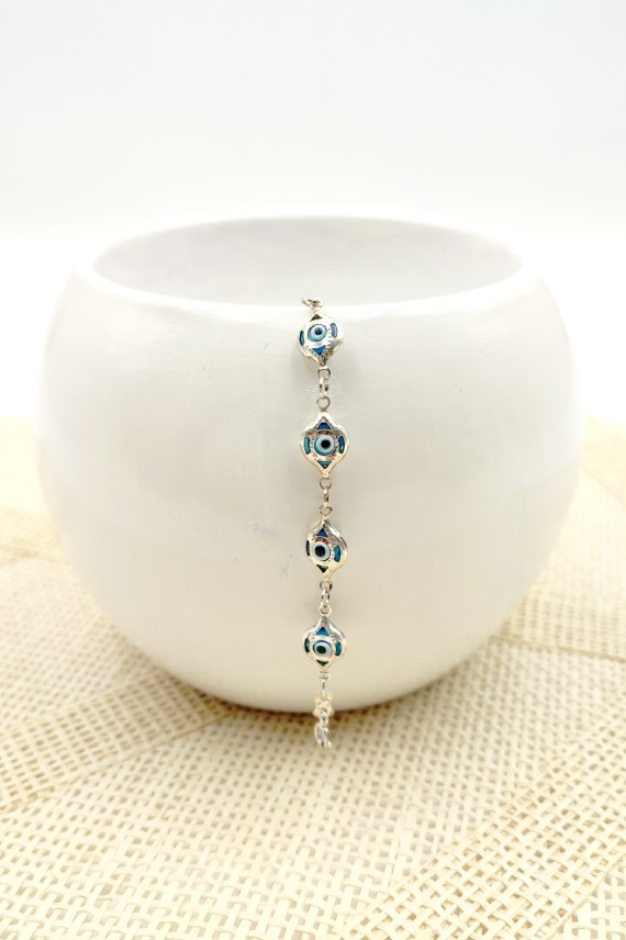Pulsera Plata Ojos Turcos Pulsera Plata Ojos Turcos