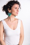 Pendientes Cuero Tricolor Hoja Megechi