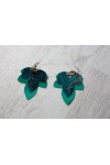 Pendientes Cuero Tricolor Hoja Megechi