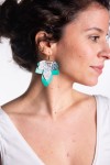 Pendientes Cuero Tricolor Hoja Megechi