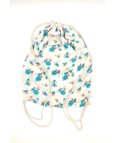 Mochila Saco seda flor blanca Mochila Saco seda flor blanca