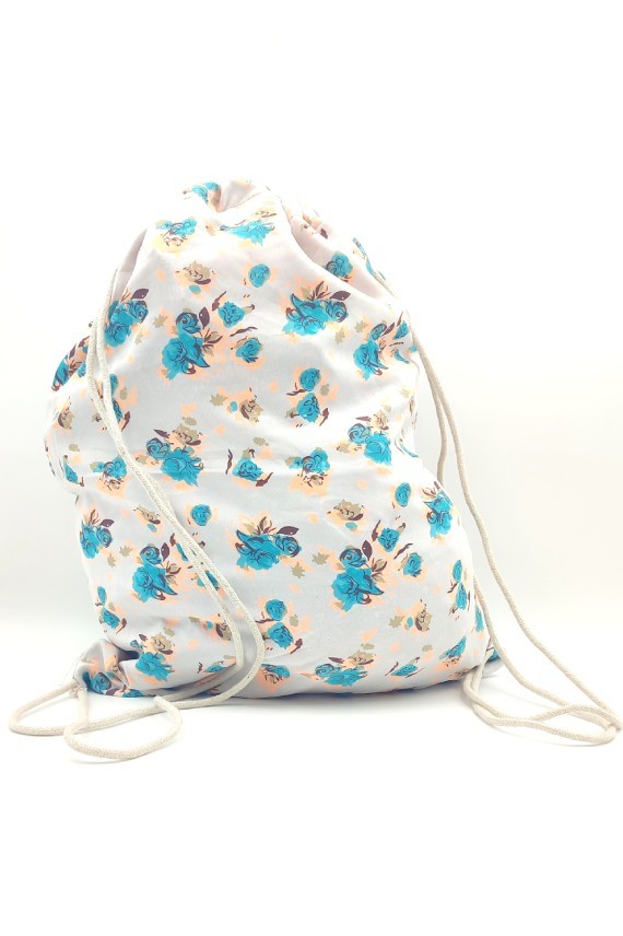 Mochila Saco seda flor blanca Mochila Saco seda flor blanca